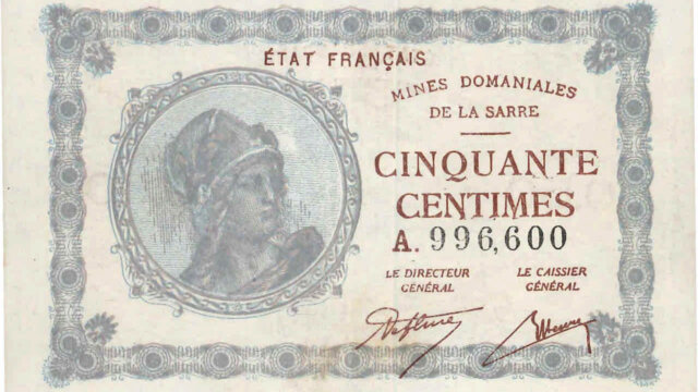 50 centimes Mines domaniales de la Sarre type 1920