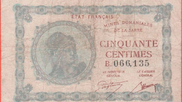 50 centimes Mines domaniales de la Sarre type 1920