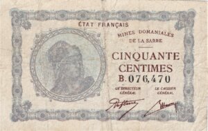 50 centimes Mines domaniales de la Sarre type 1920