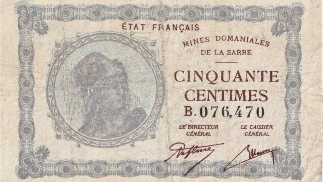 50 centimes Mines domaniales de la Sarre type 1920