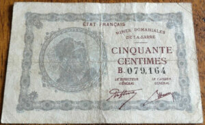 50 centimes Mines domaniales de la Sarre type 1920