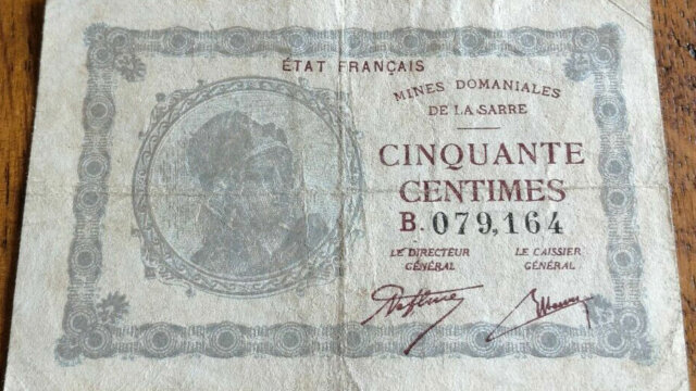 50 centimes Mines domaniales de la Sarre type 1920