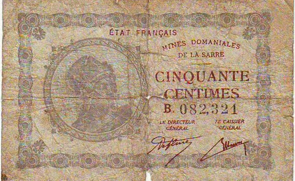 50 centimes Mines domaniales de la Sarre type 1920