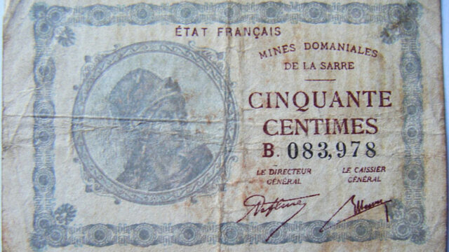 50 centimes Mines domaniales de la Sarre type 1920