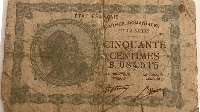 50 centimes Mines domaniales de la Sarre type 1920