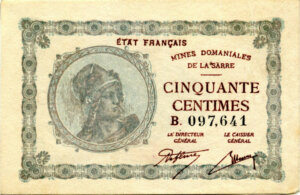 50 centimes Mines domaniales de la Sarre type 1920