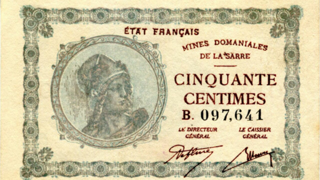 50 centimes Mines domaniales de la Sarre type 1920