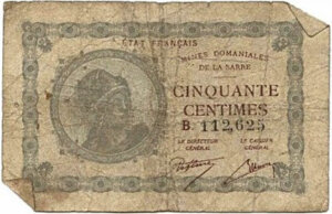 50 centimes Mines domaniales de la Sarre type 1920