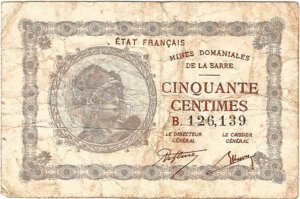 50 centimes Mines domaniales de la Sarre type 1920