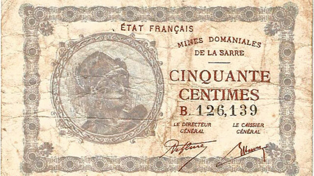 50 centimes Mines domaniales de la Sarre type 1920