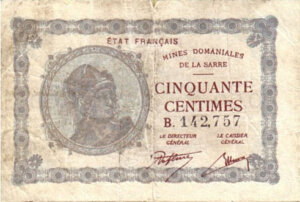 50 centimes Mines domaniales de la Sarre type 1920