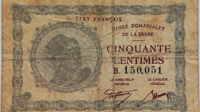 50 centimes Mines domaniales de la Sarre type 1920