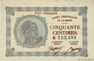 50 centimes Mines domaniales de la Sarre type 1920