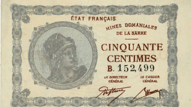 50 centimes Mines domaniales de la Sarre type 1920