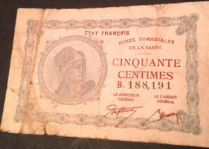 50 centimes Mines domaniales de la Sarre type 1920