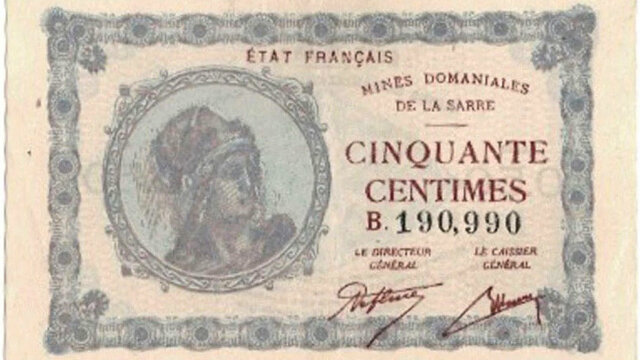 50 centimes Mines domaniales de la Sarre type 1920