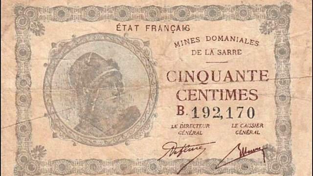 50 centimes Mines domaniales de la Sarre type 1920