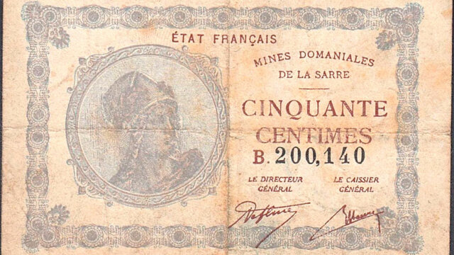 50 centimes Mines domaniales de la Sarre type 1920