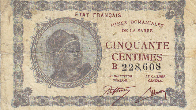 50 centimes Mines domaniales de la Sarre type 1920