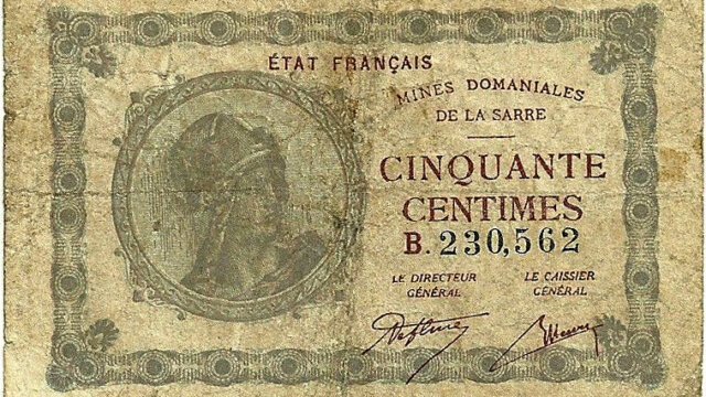 50 centimes Mines domaniales de la Sarre type 1920