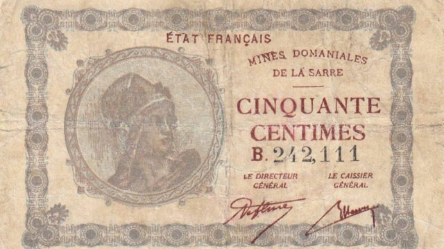 50 centimes Mines domaniales de la Sarre type 1920