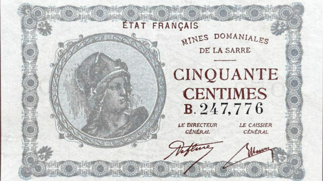 50 centimes Mines domaniales de la Sarre type 1920