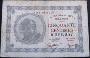 50 centimes Mines domaniales de la Sarre type 1920