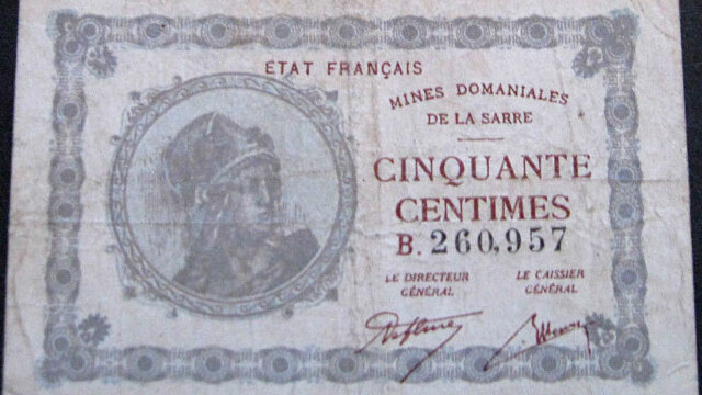 50 centimes Mines domaniales de la Sarre type 1920