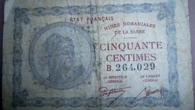 50 centimes Mines domaniales de la Sarre type 1920