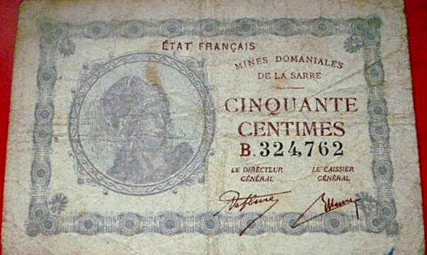 50 centimes Mines domaniales de la Sarre type 1920