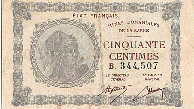 50 centimes Mines domaniales de la Sarre type 1920