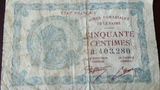 50 centimes Mines domaniales de la Sarre type 1920