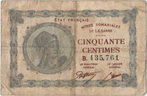 50 centimes Mines domaniales de la Sarre type 1920