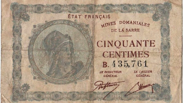 50 centimes Mines domaniales de la Sarre type 1920