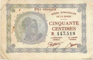 50 centimes Mines domaniales de la Sarre type 1920