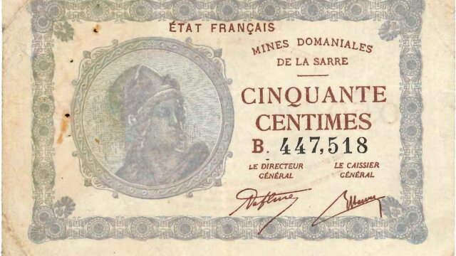 50 centimes Mines domaniales de la Sarre type 1920