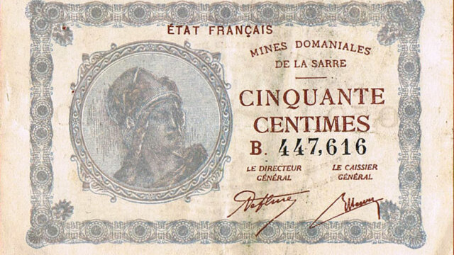 50 centimes Mines domaniales de la Sarre type 1920