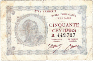 50 centimes Mines domaniales de la Sarre type 1920