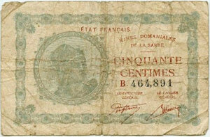 50 centimes Mines domaniales de la Sarre type 1920