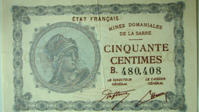 50 centimes Mines domaniales de la Sarre type 1920