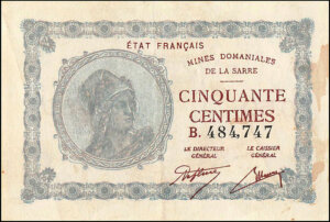 50 centimes Mines domaniales de la Sarre type 1920