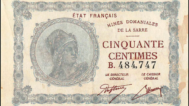 50 centimes Mines domaniales de la Sarre type 1920