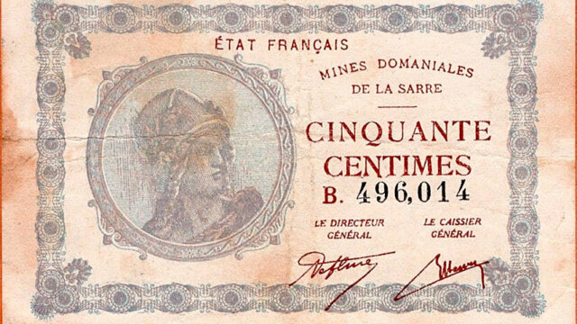 50 centimes Mines domaniales de la Sarre type 1920