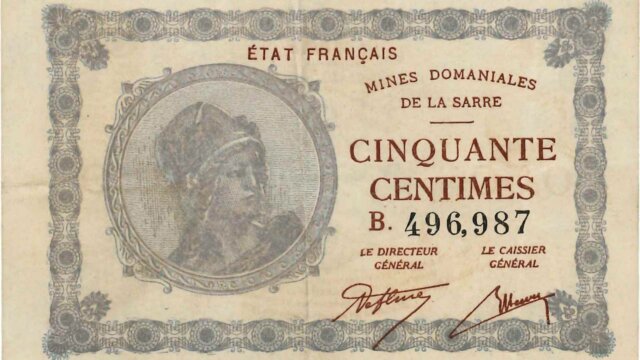 50 centimes Mines domaniales de la Sarre type 1920