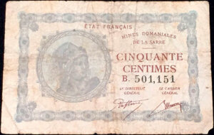 50 centimes Mines domaniales de la Sarre type 1920