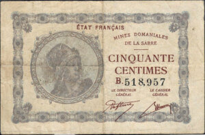 50 centimes Mines domaniales de la Sarre type 1920