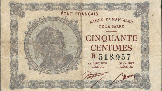 50 centimes Mines domaniales de la Sarre type 1920