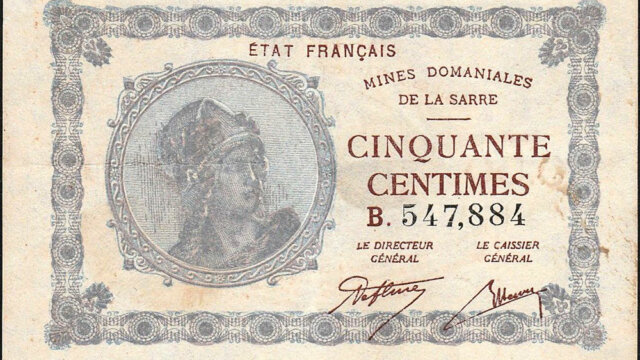 50 centimes Mines domaniales de la Sarre type 1920