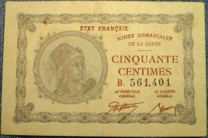 50 centimes Mines domaniales de la Sarre type 1920