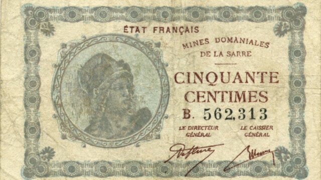 50 centimes Mines domaniales de la Sarre type 1920